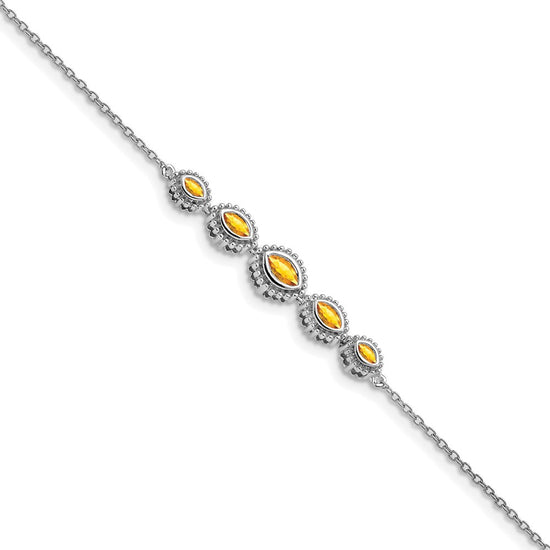 Gold Marquise Gemstone Bracelets