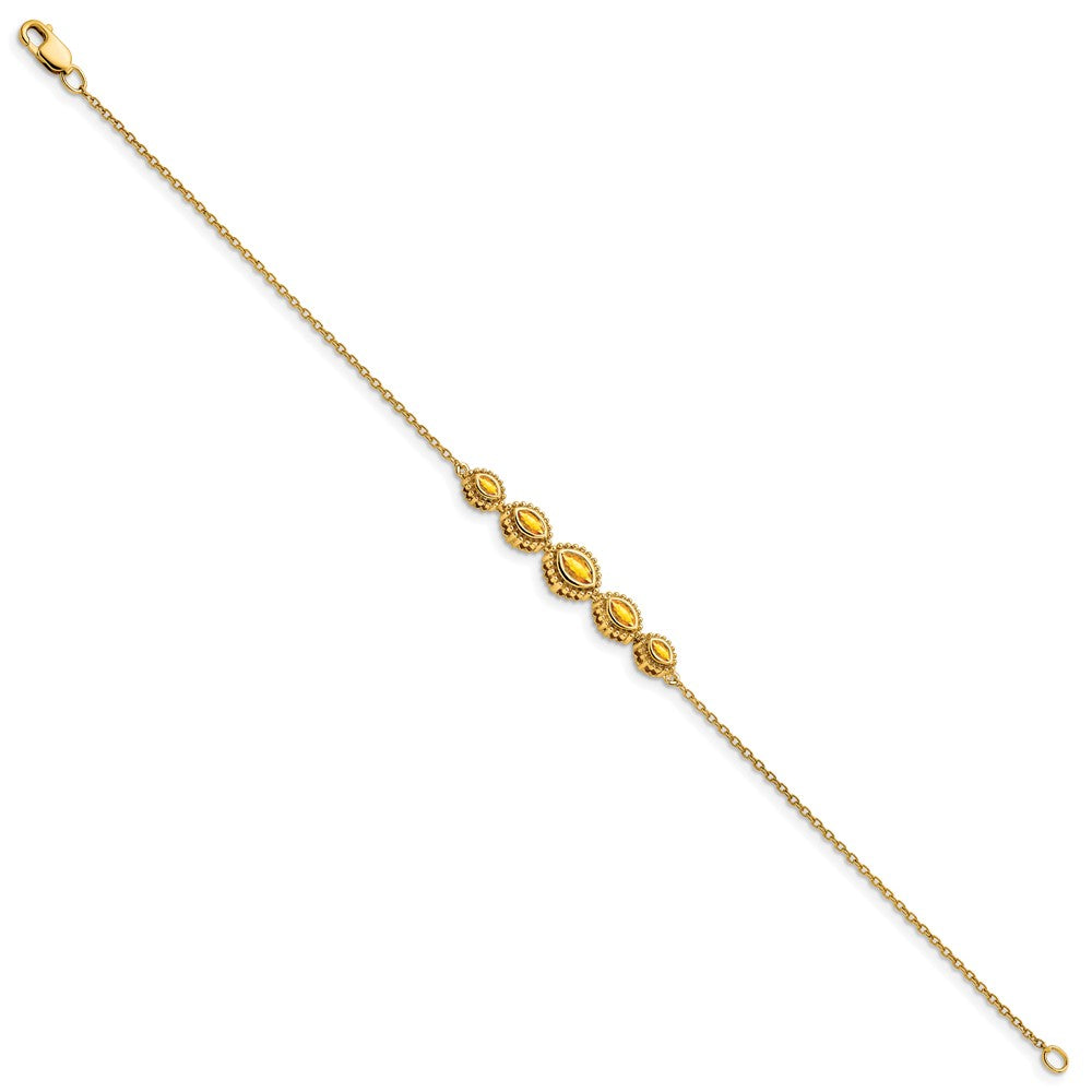 Gold Marquise Gemstone Bracelets