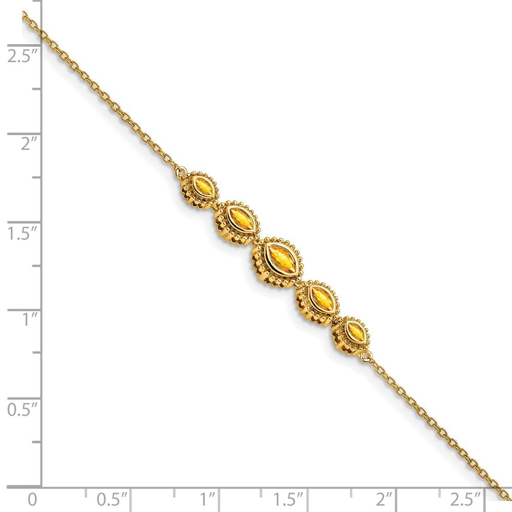 Gold Marquise Gemstone Bracelets