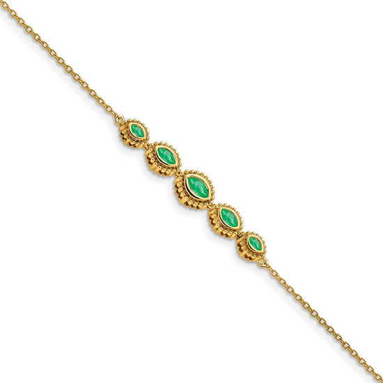 Gold Marquise Gemstone Bracelets
