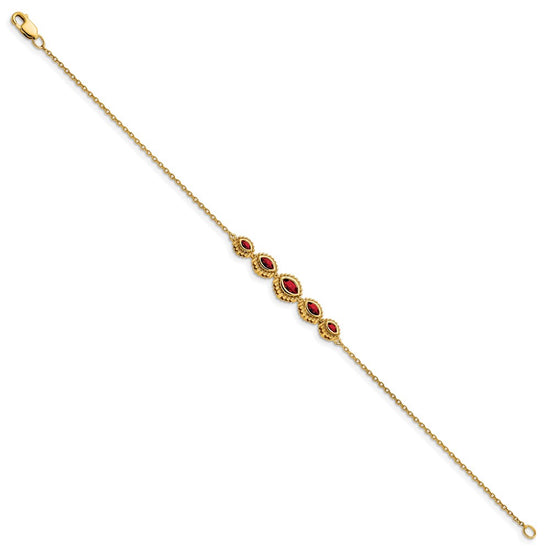 Gold Marquise Gemstone Bracelets