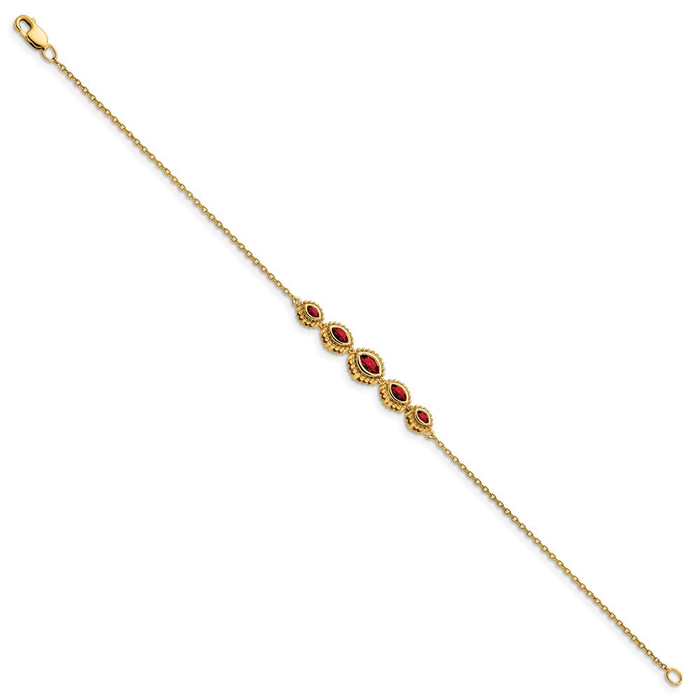 Gold Marquise Gemstone Bracelets