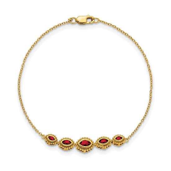 Gold Marquise Gemstone Bracelets