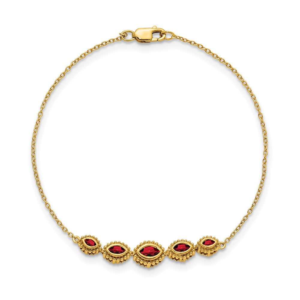 Gold Marquise Gemstone Bracelets