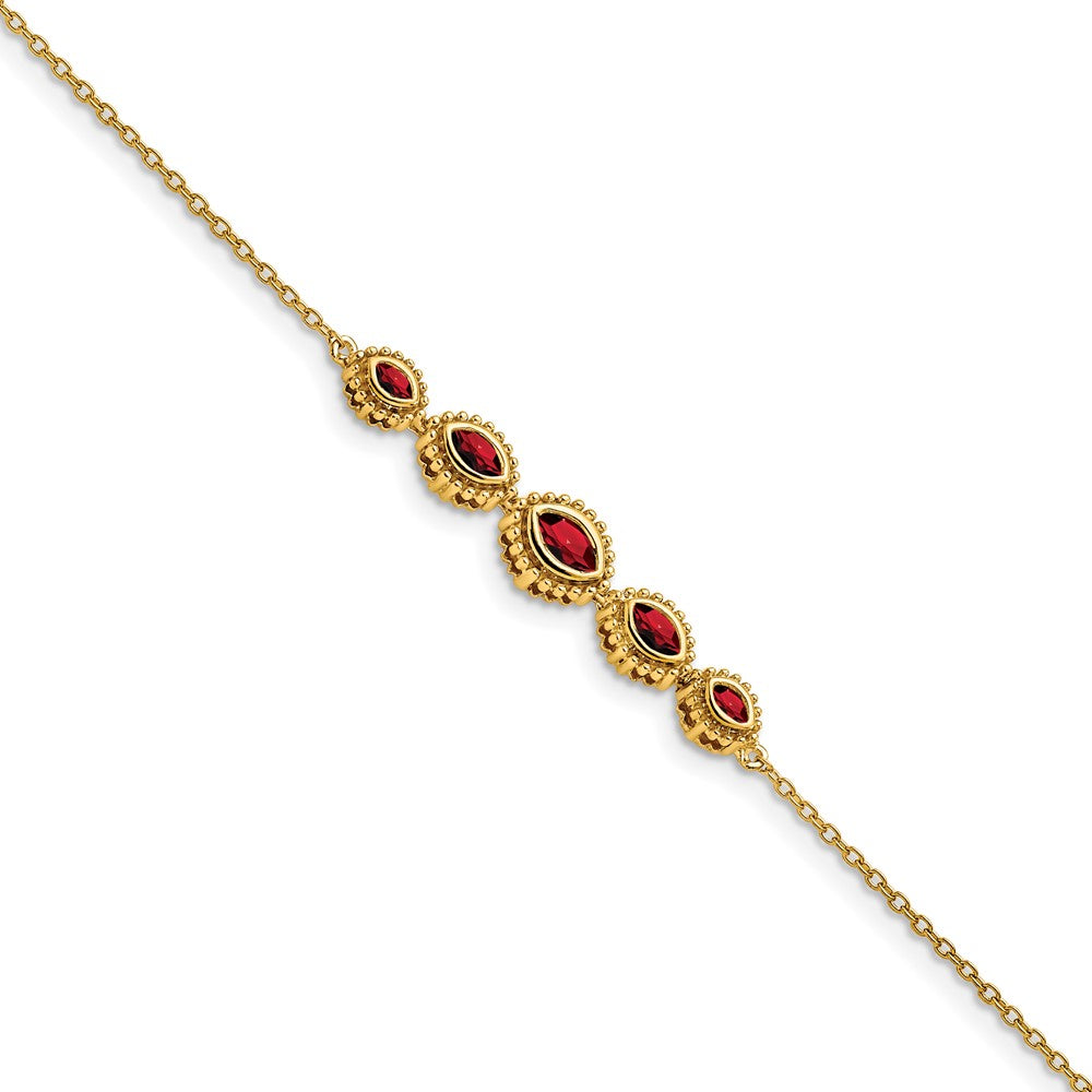 Gold Marquise Gemstone Bracelets