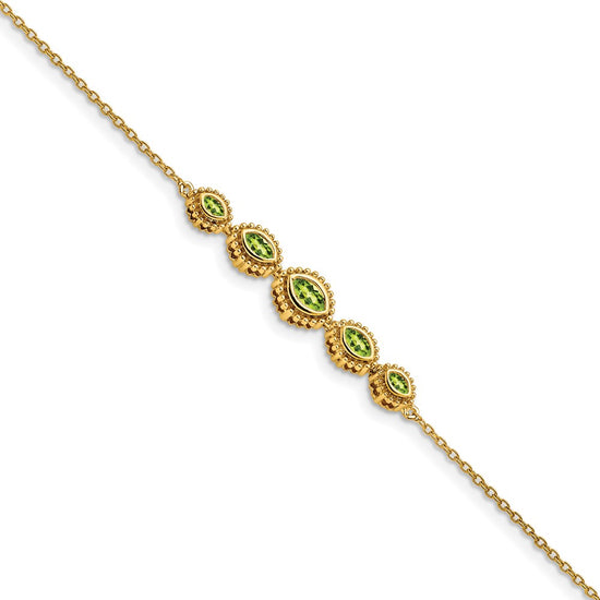 Gold Marquise Gemstone Bracelets