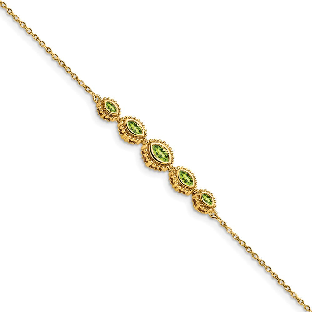 Gold Marquise Gemstone Bracelets