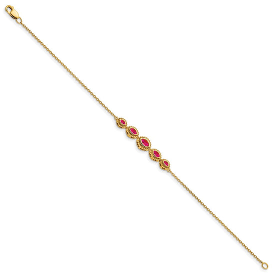 Gold Marquise Gemstone Bracelets