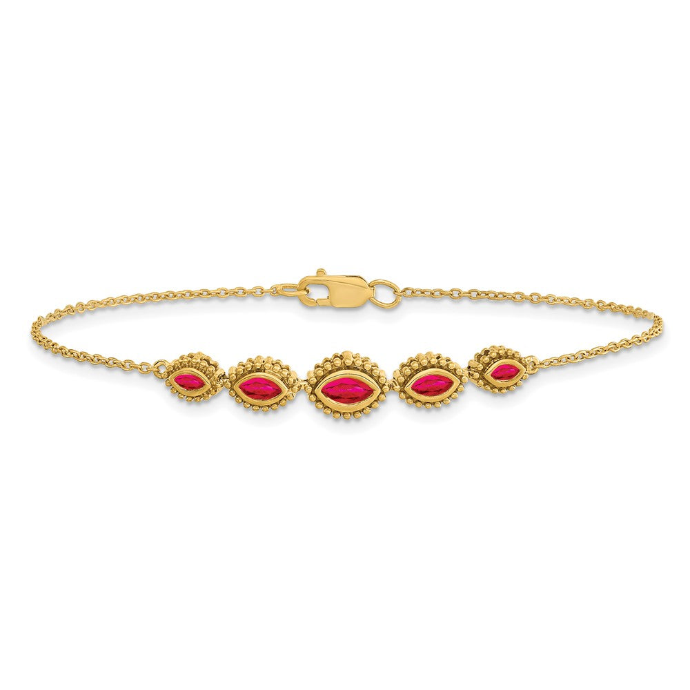 Gold Marquise Gemstone Bracelets
