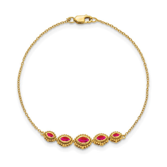 Gold Marquise Gemstone Bracelets