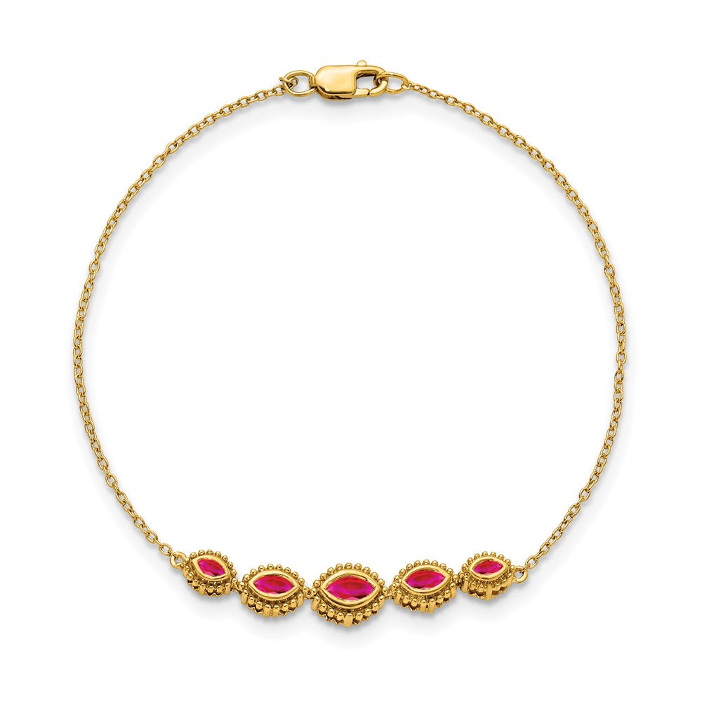 Gold Marquise Gemstone Bracelets