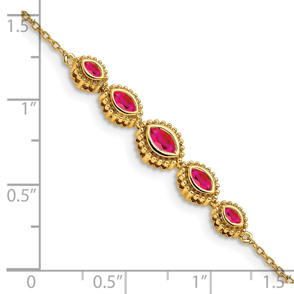 Gold Marquise Gemstone Bracelets