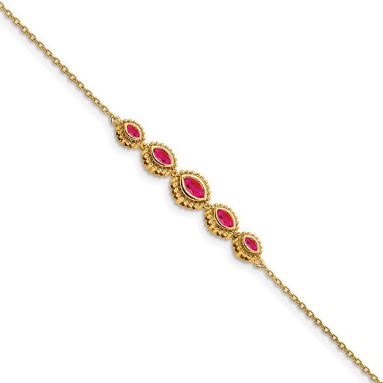 Gold Marquise Gemstone Bracelets