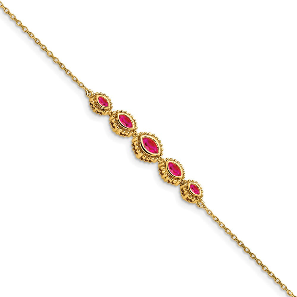 Gold Marquise Gemstone Bracelets