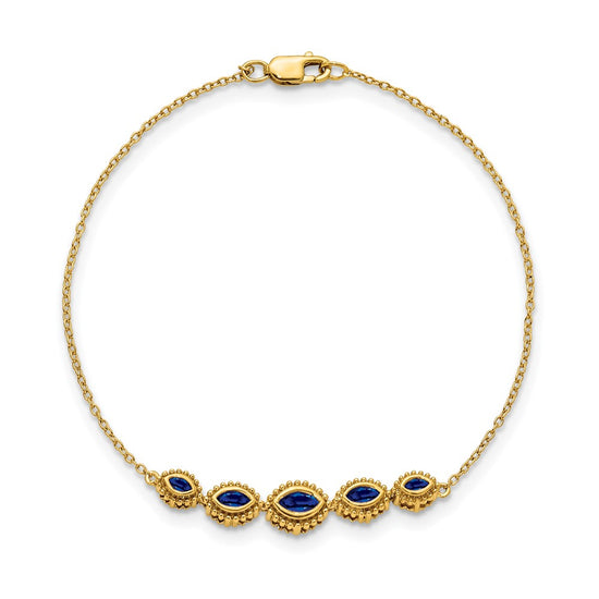 Gold Marquise Gemstone Bracelets