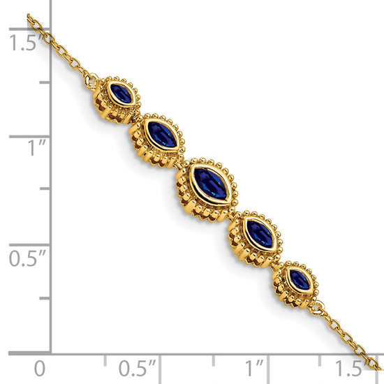 Gold Marquise Gemstone Bracelets