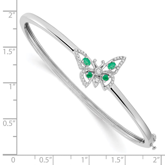 Gold Diamond & Gemstone Butterfly Bangles
