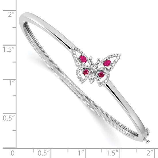 Gold Diamond & Gemstone Butterfly Bangles