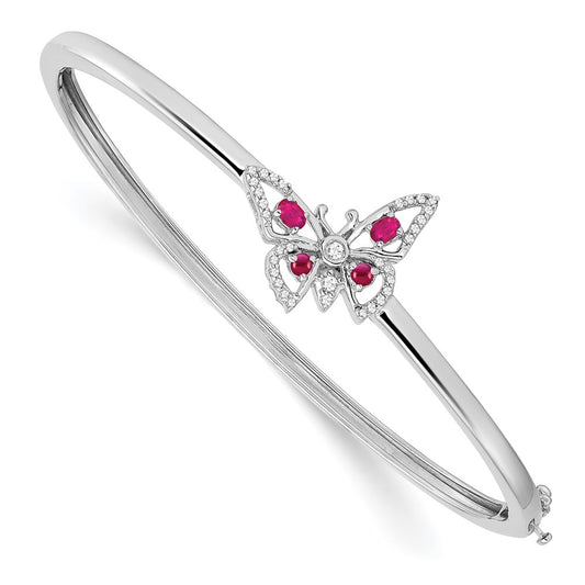 Gold Diamond & Gemstone Butterfly Bangles