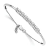 14k White Gold 1 carat Lab Grown Diamond VS/SI+ G+ with .5 inch extension Complete Bangle Bracelet