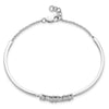 14k White Gold Complete 1/2 carat Diamond Half-Bangle 7 inch Bracelet with 0.5 inch Extender