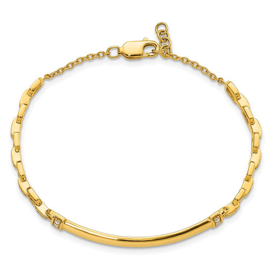 14k Complete 1/4 carat Diamond 7 inch ID Bracelet with 0.5 inch Extender