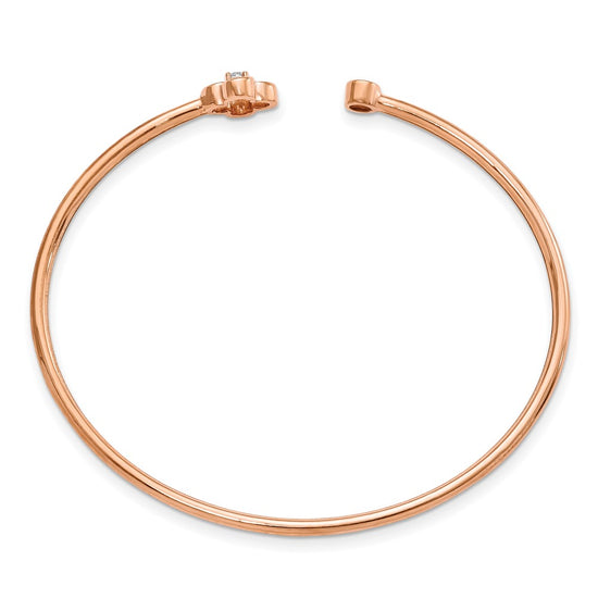 Gold Diamond Flower Cuff Bangles