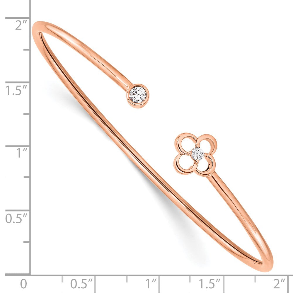 Gold Diamond Flower Cuff Bangles