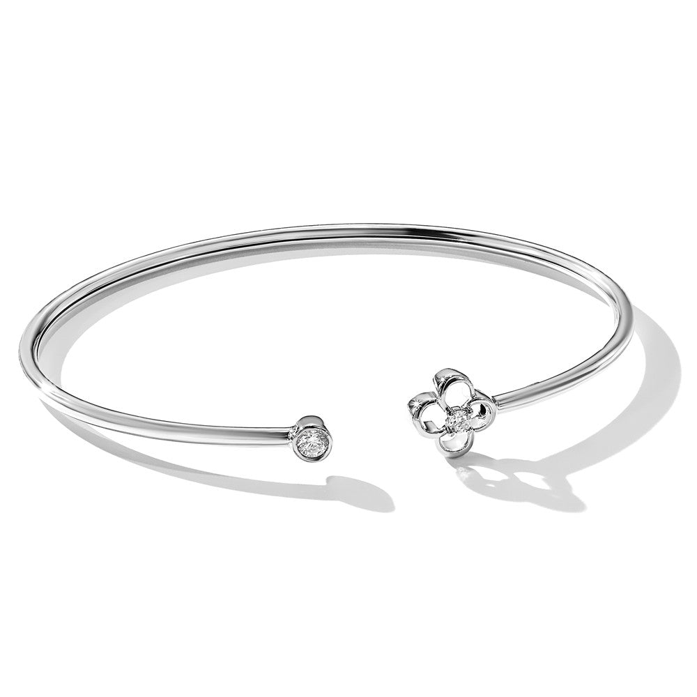 Gold Diamond Flower Cuff Bangles