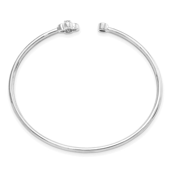 Gold Diamond Flower Cuff Bangles