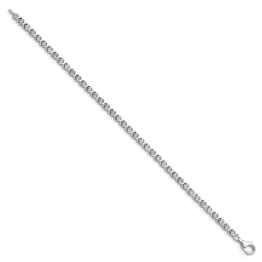 14k White Gold 1/4 carat Lab Grown Diamond VS/SI+ G+ Complete 7 inch Fancy Tennis Bracelet