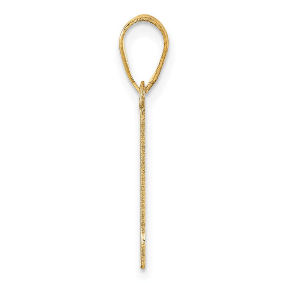 14k Polished Block Number 1 Pendant