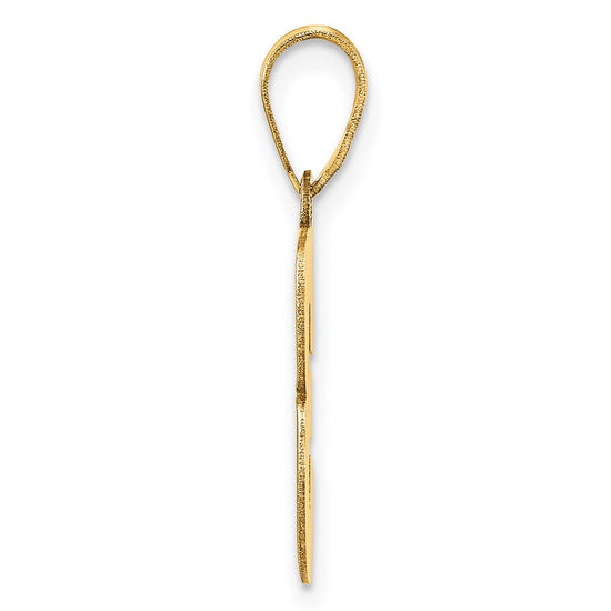 14k Polished Block Number 3 Pendant