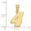 14k Polished Block Number 4 Pendant