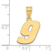 14k Polished Block Number 9 Pendant