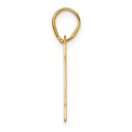 14k Polished Block Number 10 Pendant