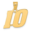 14k Polished Block Number 10 Pendant