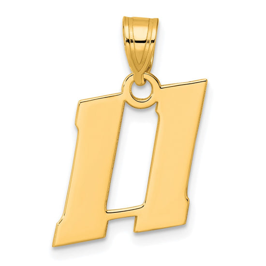14k Polished Block Number 11 Pendant