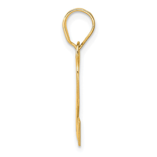 14k Polished Block Number 12 Pendant