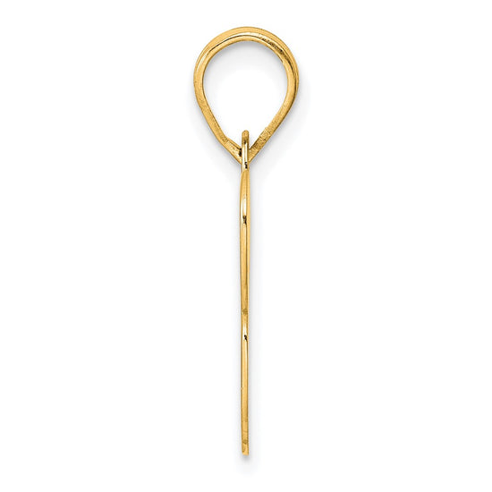 14k Polished Block Number 13 Pendant