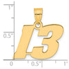 14k Polished Block Number 13 Pendant