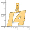 14k Polished Block Number 14 Pendant