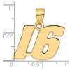 14k Polished Block Number 16 Pendant