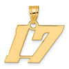 14k Polished Block Number 17 Pendant