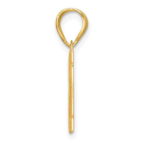 14k Polished Block Number 18 Pendant