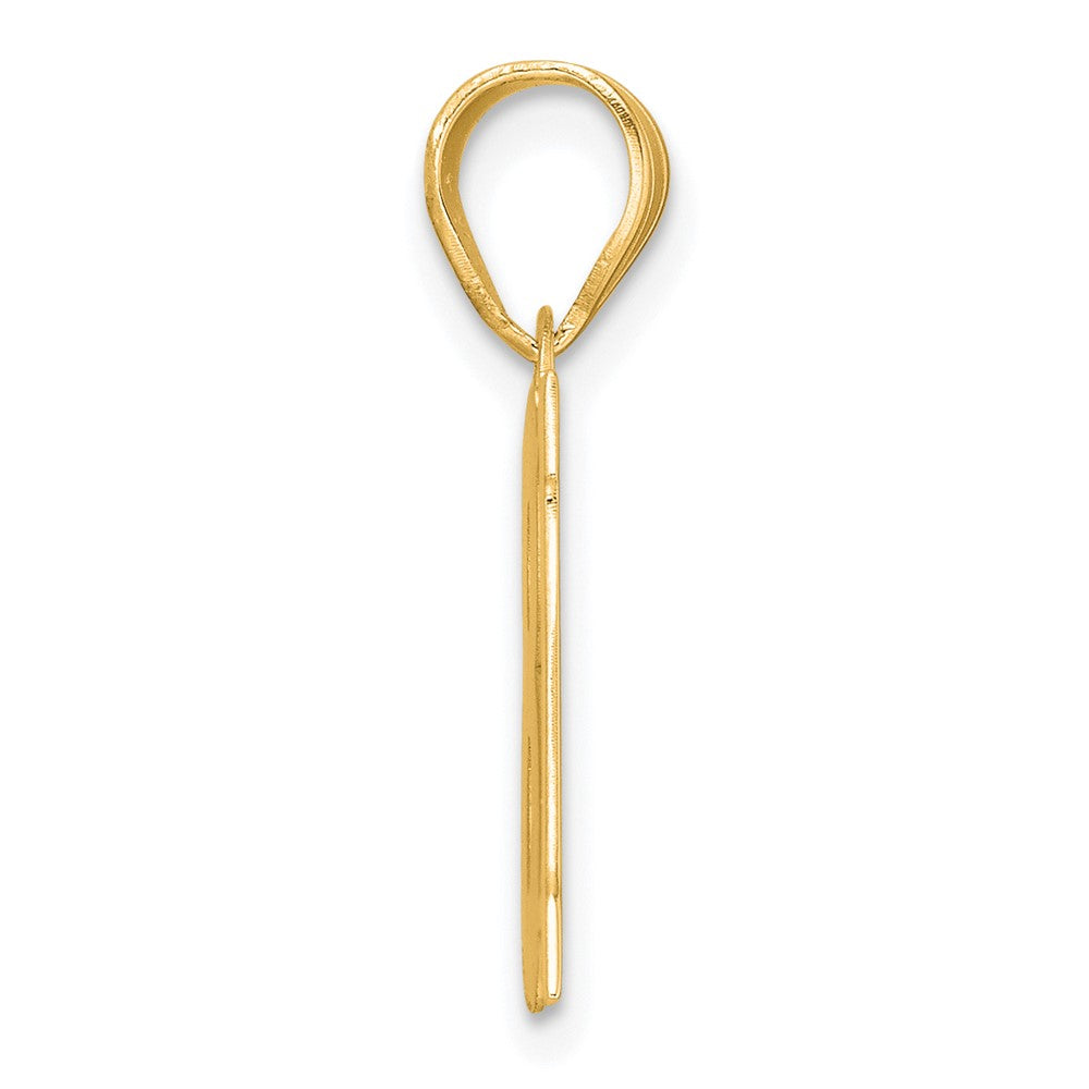 14k Polished Block Number 18 Pendant