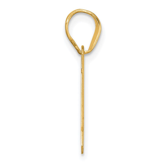 14k Polished Block Number 19 Pendant