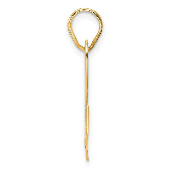 14k Polished Block Number 22 Pendant