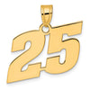 14k Polished Block Number 25 Pendant