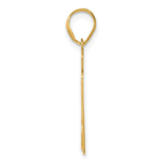 14k Polished Block Number 27 Pendant